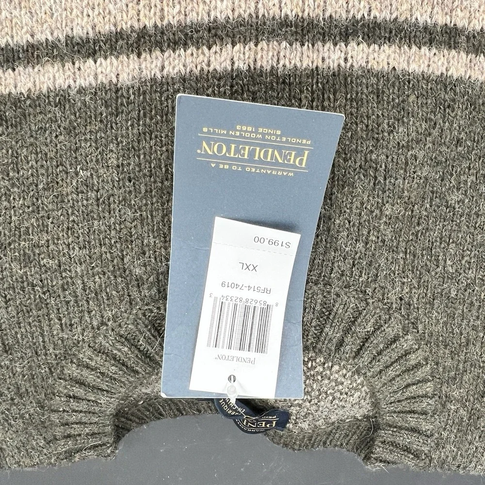 Pendleton Men's Shetland Wool Harding Crew Neck Sweater Size 2XL Beautiful Green